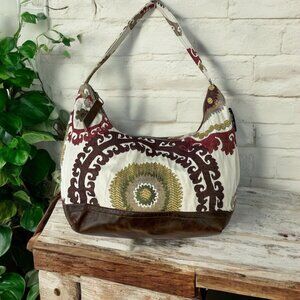 Lolita Chisholm Mandalla Tapestry & Leather Boho Bag With 4 Inner Pockets